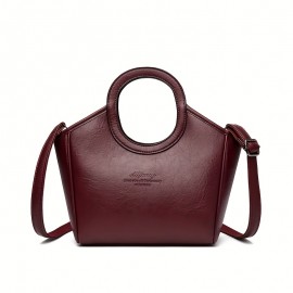 Burgundy/Black/Olive Green/Coffee Brown/Light Brown/Ivory Vintage Women's Shoulder Bag - Stylish Casual Shopping Handbag with Detachable Strap