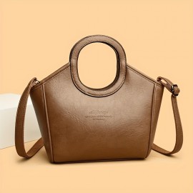 Burgundy/Black/Olive Green/Coffee Brown/Light Brown/Ivory Vintage Women's Shoulder Bag - Stylish Casual Shopping Handbag with Detachable Strap