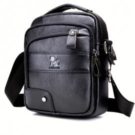 [Genuine Leather Crossbody Bag] Niu Genuine Leather Crossbody Bag with Adjustable Shoulder Strap, Double Compartment Design - Premium Top-Grain Leather, Multiple Zipper Pockets & Ergonomic Padded Back 51.39