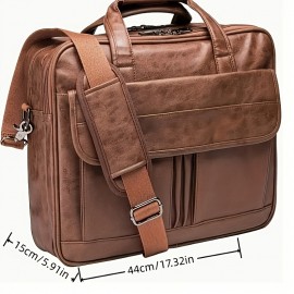 Men'S Stylish Large Capacity Briefcase - Durable, Multiple Compartments for Laptop & Phone, Versatile Shoulder or Handbag Design, Office Essentials Bag|Stylish Office Bag|Durable Handle, Briefcase