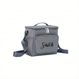 Personalized Thermal Bag with Custom Name/Text/Initials - Lunch Cooler for Men, Custom Picnic Bag with Initials, Outdoor Cooler for Wedding Party Favors, Best for Man Gift, Personalized Monogrammed Box for Hot/Cold Storage