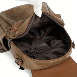 Women's Large Capacity Backpack - Backpack with Adjustable Shoulder Straps & flap closure, Elegant Brown-like, for Travel, Work, School - Everyday Carryall Bag, Versatile Carryall,