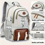 Women'S Large Capacity Backpack - Heavy-Duty Travel Backpack with Adjustable Padded Straps, Golden-Tone Hardware & Zipper Closure