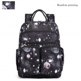 Women's Large Capacity Backpack - Stylish Purple Cosmic galaxy Backpack with Multiple Compartments, Heavy-Duty Nylon School Bag, Laptop Backpack for Women & Teens, Travel, College, Work - Space-Themed Organizer